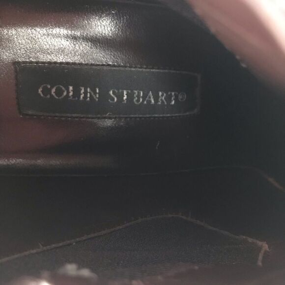 Colin Stuart Brown Leather Heeled Booties Sz 7 - Picture 7 of 8